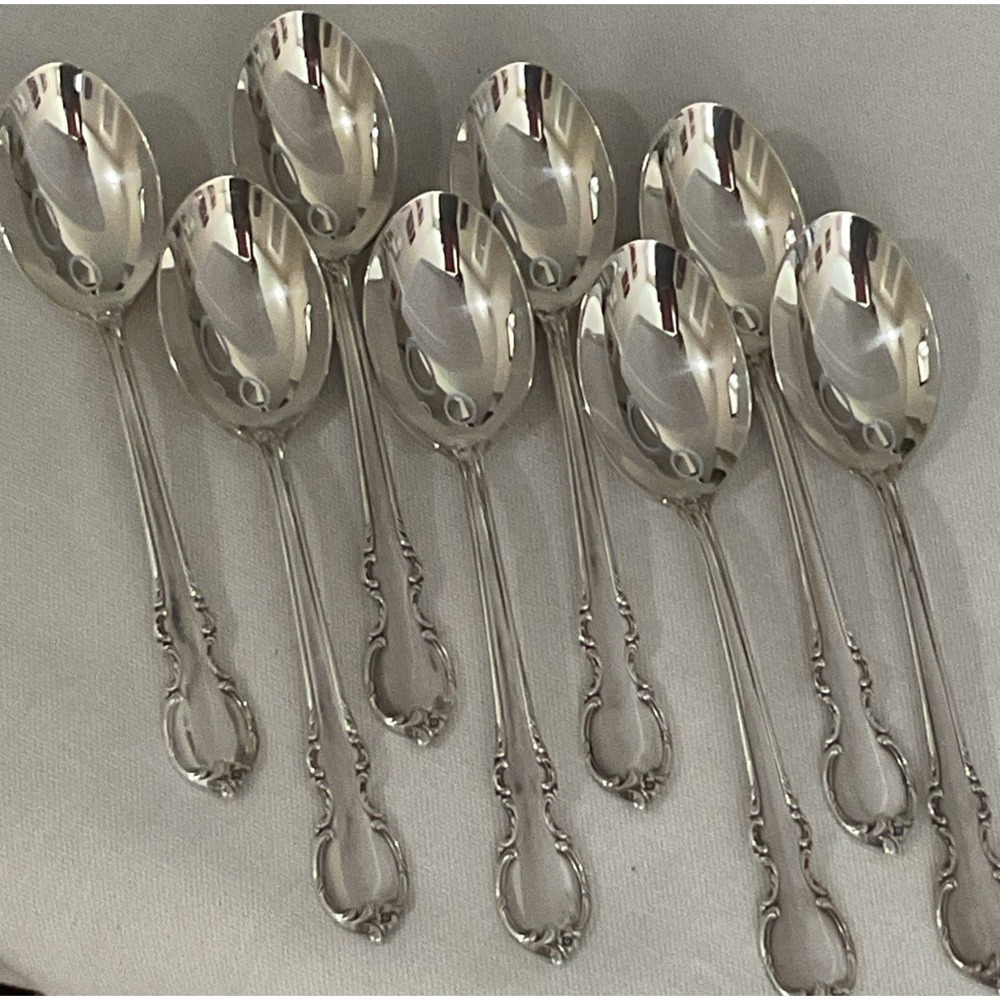 1847 Rogers Bros Teaspoons SI Silverplate Reflection Spoons Lot of 8 Vintage